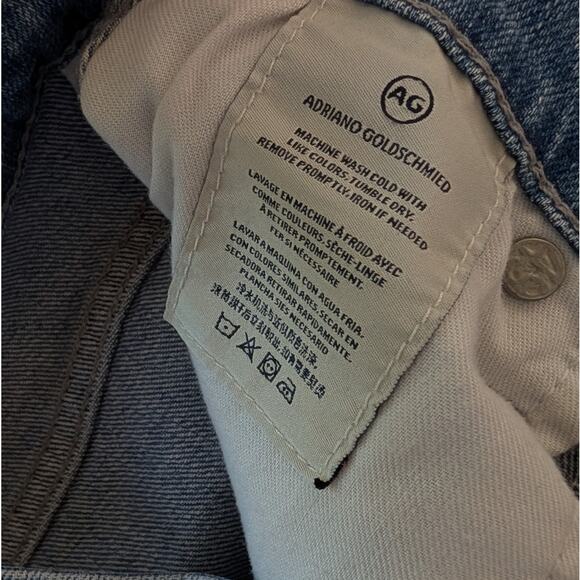 AG Adriano Goldschmied Yvette Blue Denim High Rise Wide Leg Jeans, size 24R - Picture 9 of 10